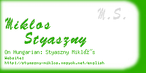 miklos styaszny business card